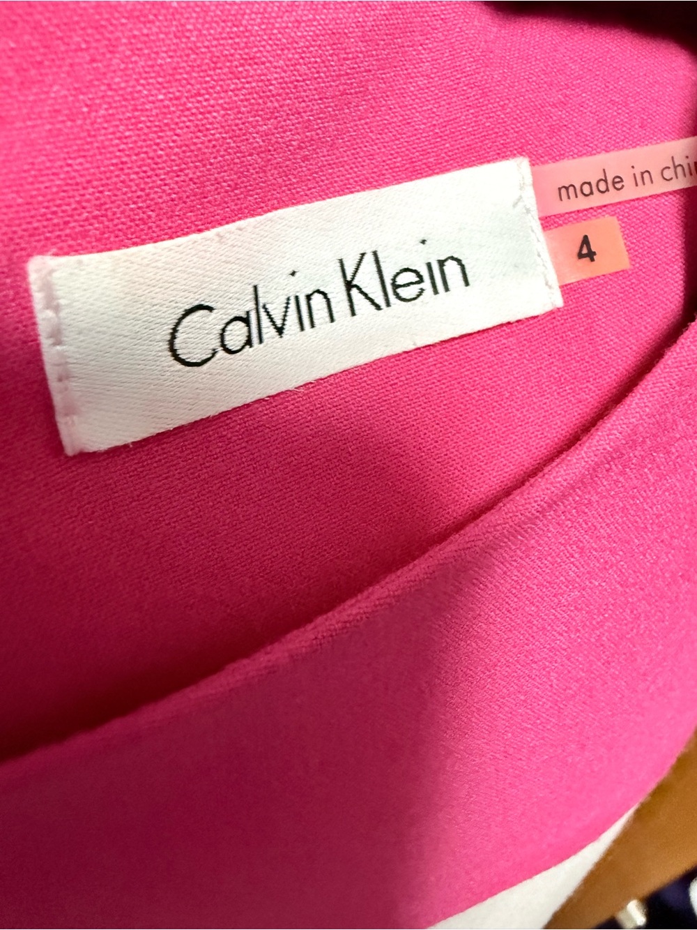 Calvin Klein Black Pink White Fit and Flare Dress Size 4 Work Cocktail Y2K - Picture 8 of 9